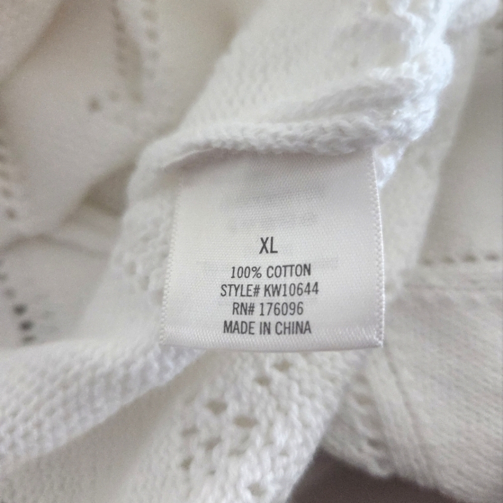 NWT Francesca’s White Heart Pointelle Sweater - Valentine XL - Picture 7 of 7